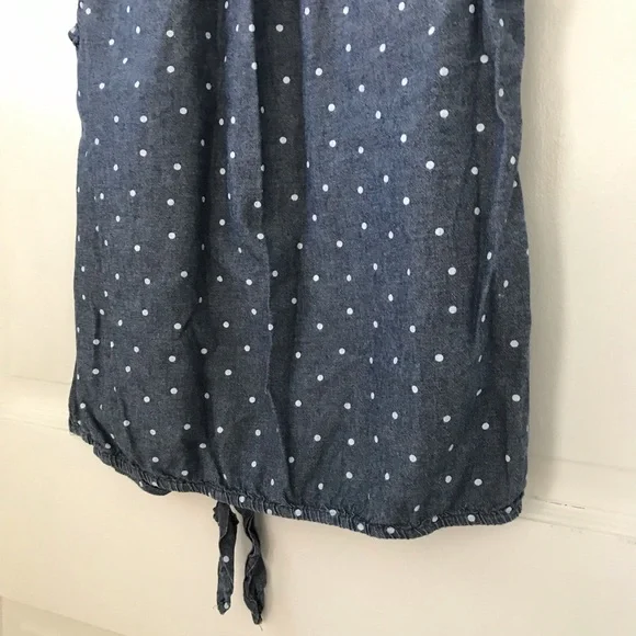 Talbots denim polka dot sleeveless button up blouse - Picture 6 of 9